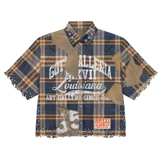 Gotti Flannel Rhinestone Shirt